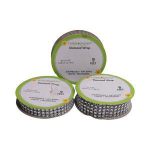 3 Floral Garden 9 Ft And 6 Ft Silver Ribbon Rhinestone Wedding Wraps